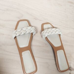 Women's White Braided Sandals